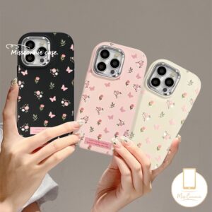 Vintage Art Small Flower Butterfly Phone Case Compatible for IPhone