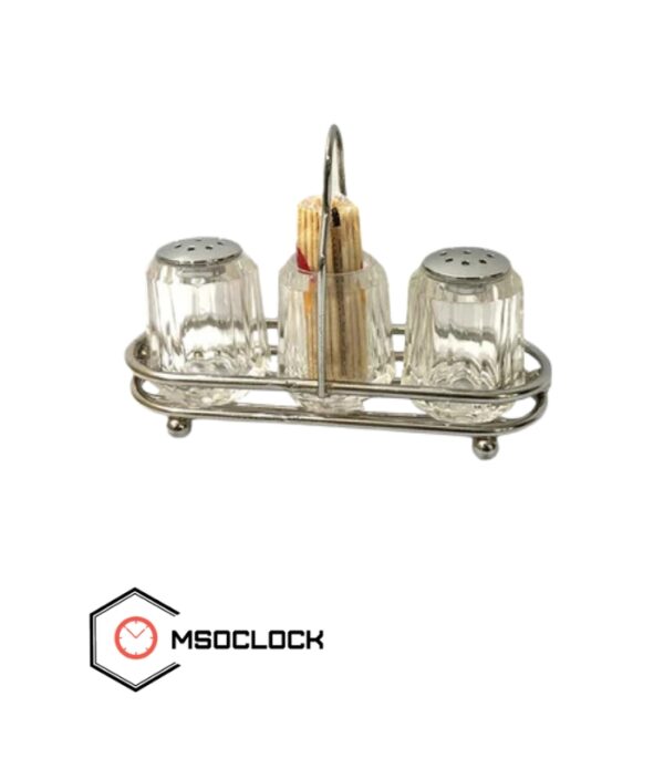 Acrylic Salt and Pepper Shaker Set with Toothpick Holder for Kitchen, Dining Table, Home, Café, Restaurant